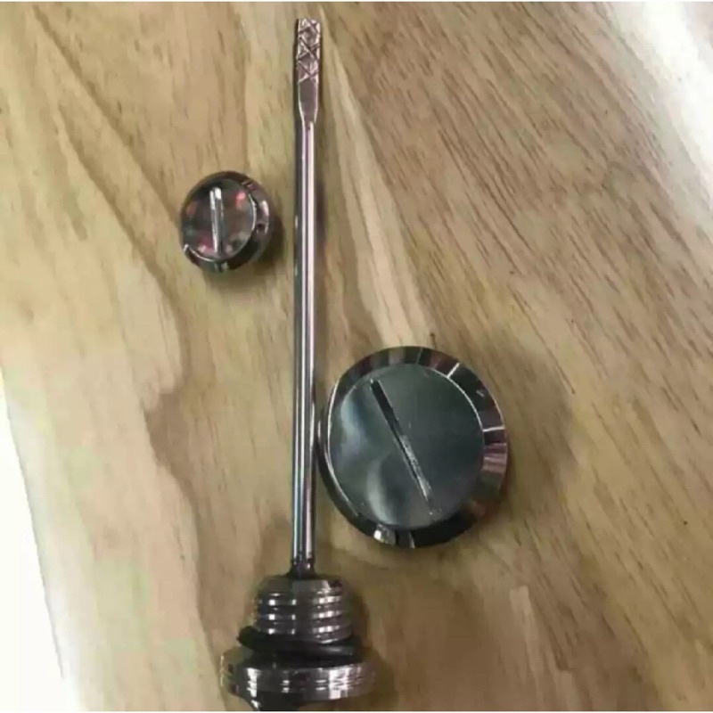 Cặp nút lốc đề và ty nhớt INOX cho Dream, Wave