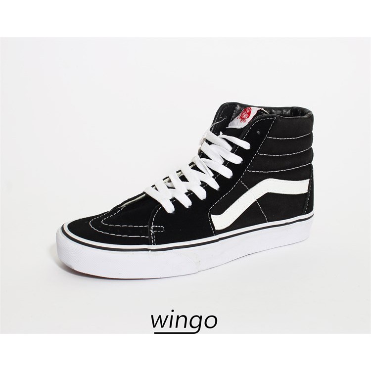 (Giày Chính Hãng) Vans Sk8 Hi Classic Black/White