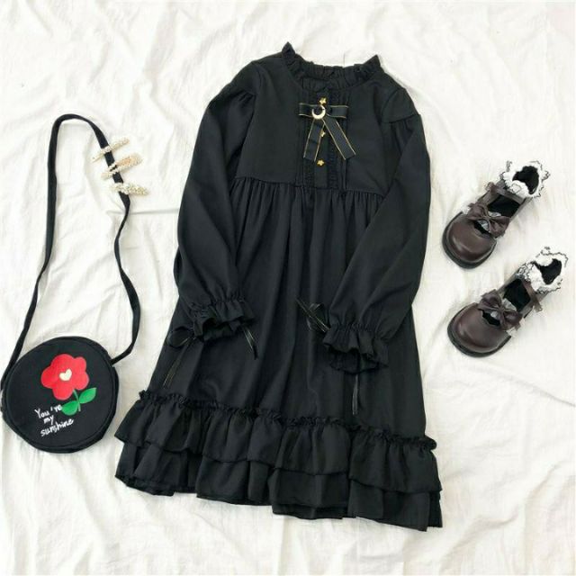 Đầm Lolita Gothic Nơ Trăng Sao