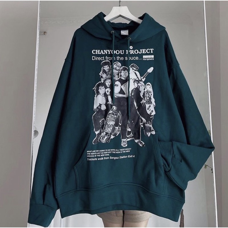 Áo Hoodie Chanyoo Nỉ Mũ 2 Lớp Form Unisex Nam Nữ Màu Xanh Độc Lạ ( Kèm Ảnh Thật)