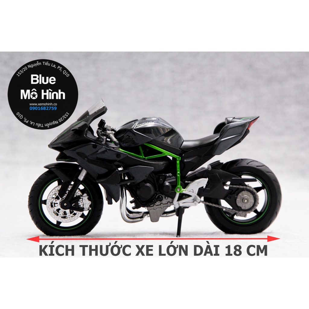 Blue mô hình | Mô hình xe Moto Kawasaki Ninja H2R sáng đèn tỷ lệ 1:12