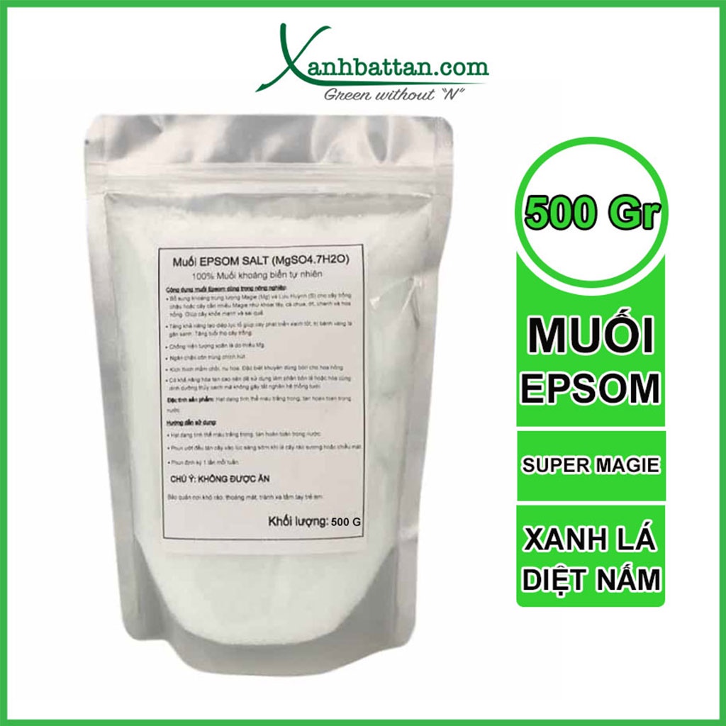 Muối Epsom  Bón Cây Trồng - Dùng Trong Nông Nghiệp Gói 500 Gram