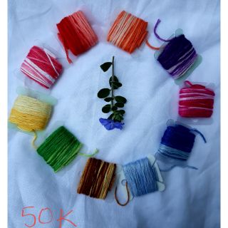 10 màu chỉ cotton loang màu cuốn sẵn