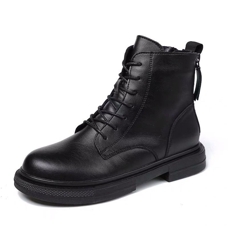 (Sẵn 36/38) Boots da lì khoá kéo sau hàng Quảng Châu | BigBuy360 - bigbuy360.vn