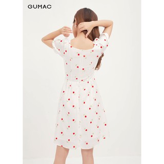 Đầm ôm nữ GUMAC họa tiết hoa basic, đủ màu đủ size DA12165