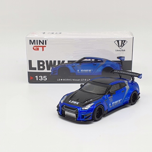 Xe Mô Hình LB Nissan GT-R (R35) Type2, Rear Wing ver3 1:64 MiniGT ( Xanh )