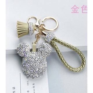[ Móc khoá cao cấp ] Móc khoá mickey đá dây da