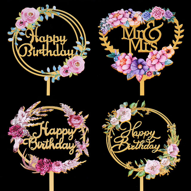 Topper Gắn Trang Trí Bánh Kem Hình Chữ Mr &amp; Mrs
