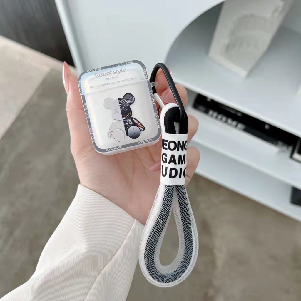 Vỏ Bảo Vệ Hộp Sạc Tai Nghe AirPods 1 2 Pro 3 Bằng Silicon Họa Tiết Chú Gấu Độc Đáo Chống Sốc