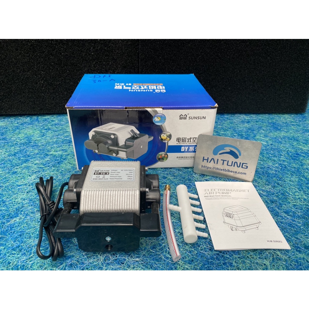 Máy  Sủi Oxy, Máy sục khí Bể cá  Sunsun DY 30A- 50A  Vỏ Nhôm Siêu Êm Siêu Mạnh