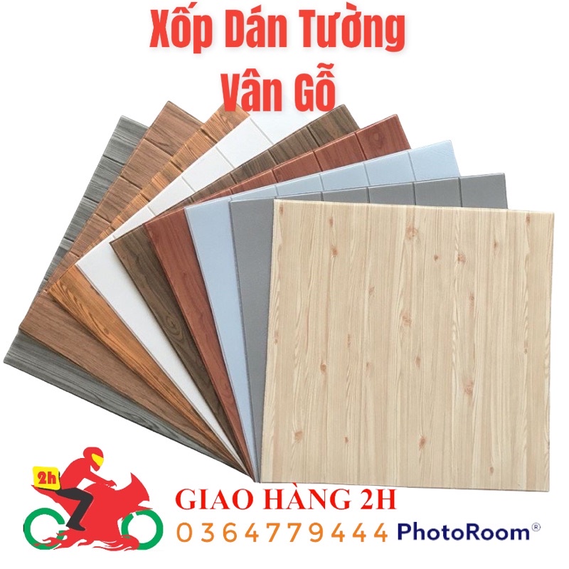 Xốp dán tường 3D Giả Vân Gỗ đẹp, Kích thước Lớn