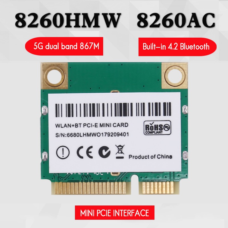 Card Mạng Không Dây 8260hmw 5g Tích Hợp Bluetooth 4.1 Thẻ