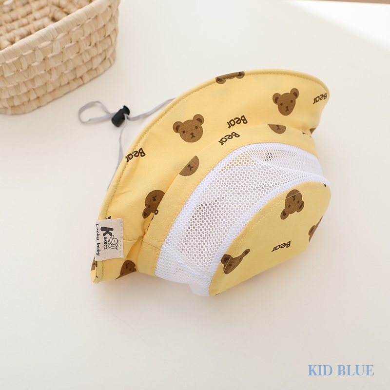 Nón Vành Phối Lưới Hình Gấu Hoạt Hình Đáng Yêu Dành Cho Trẻ