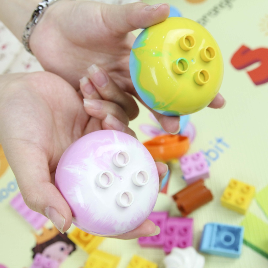 Bộ đồ chơi lắp ghép  ghép hình smoneo duplo Những ly kem nhiều màu 30 chi tiết Toyhouse 66001