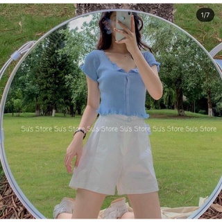 Áo croptop phối ren xinh xinh