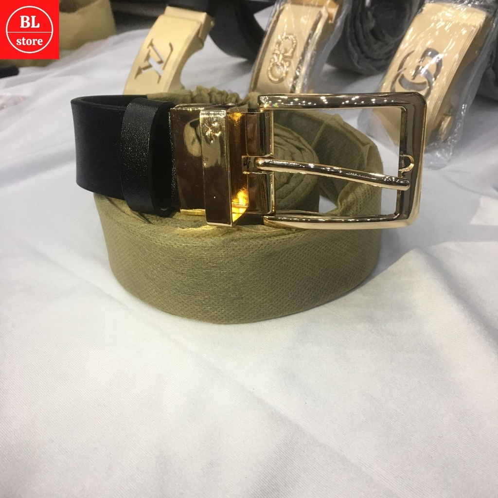 Thắt lưng nam da bò cao cấp, Dây lưng nam mặt cài phong cách Hàn Quốc