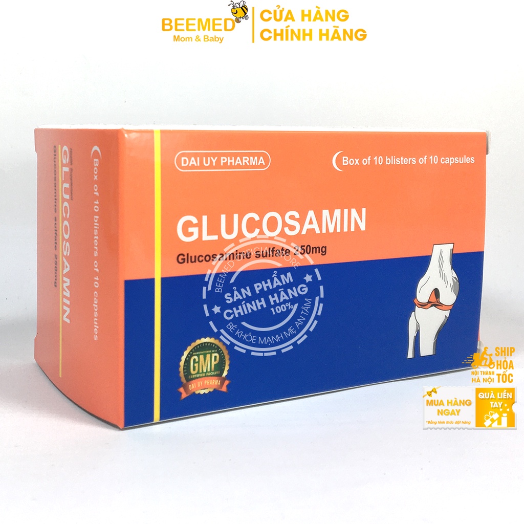 Viên uống bổ xương khớp glucosamin đ.y - hỗ trợ phục hồi xương khớp, tái tạo phục hồi mô sụn khớp - Hộp 100 viên