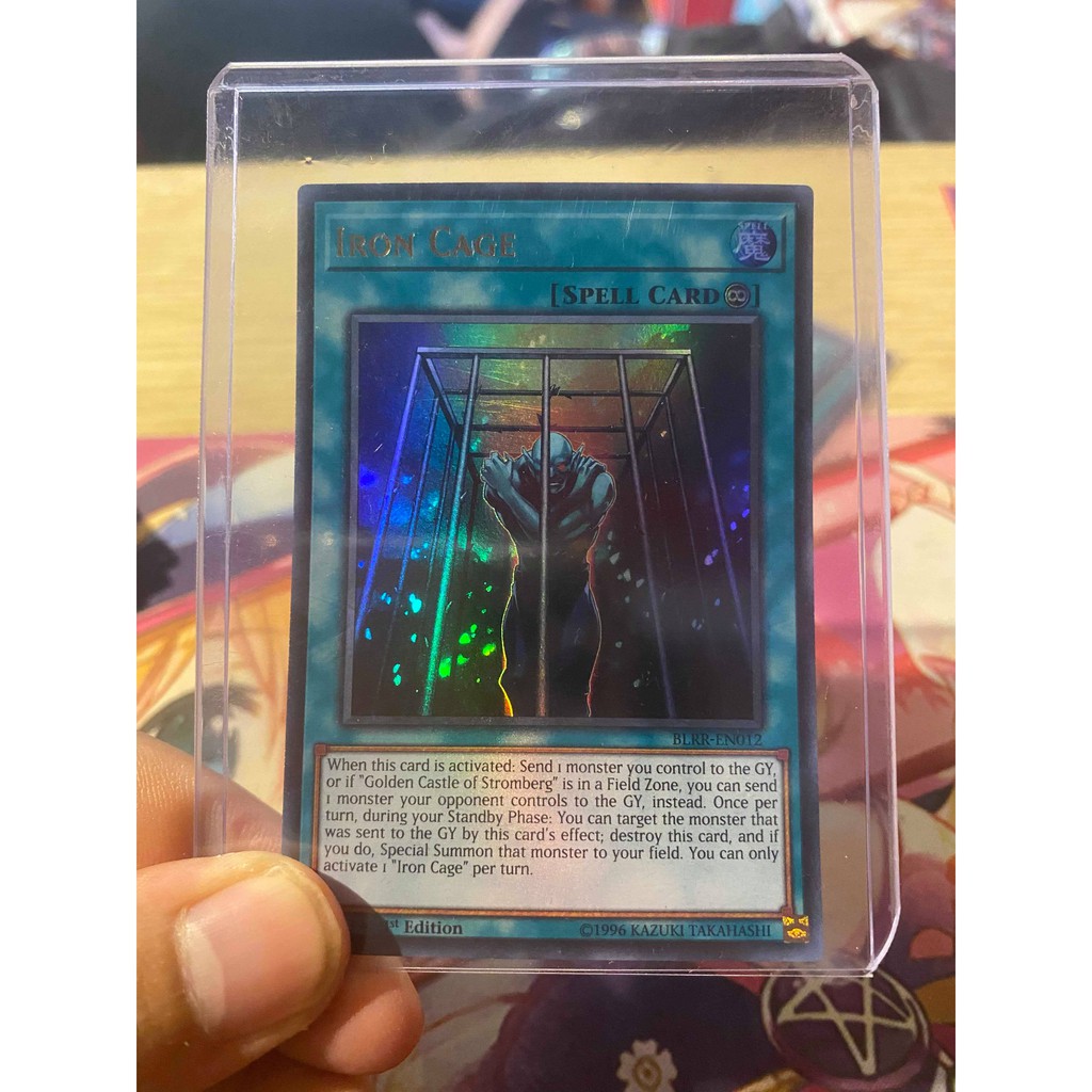 Lá bài thẻ bài Yugioh Iron Cage  - Ultra Rare - Tặng bọc bài nhựa bảo quản