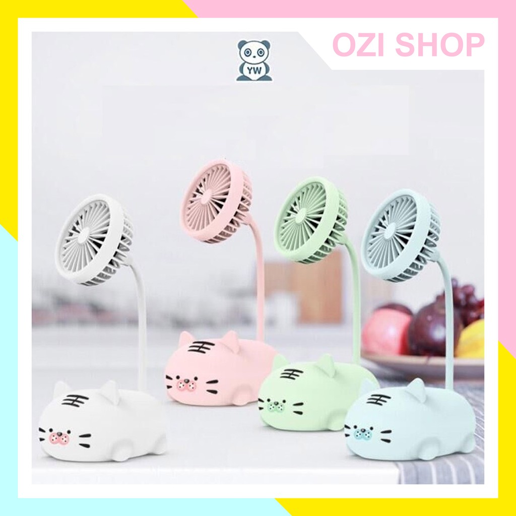 Quạt mini để bàn hình mèo siêu dễ thương - có kèm giá đỡ điện thoại #5