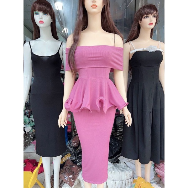sét trễ vai Đầm trễ vai THIẾT KẾ ôm sát( anh thật) | BigBuy360 - bigbuy360.vn