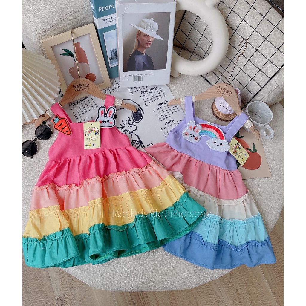 SALE VÁY HAI DÂY CẦU VỒNG CHẤT ĐŨI XINH XẮN SIZE 10-20KG(VCV)