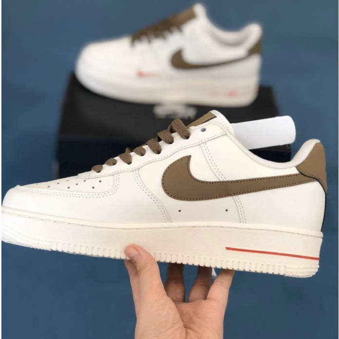 [ Full Box + Bill ] Giày Air Force One White Brown Nam Nữ, Giày Sneaker 𝗔𝗙 𝟭 Trắng Vệt Nâu Thời Trang Cao Cấp | BigBuy360 - bigbuy360.vn