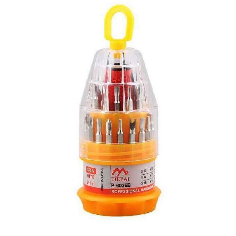 BỘ TUA VÍT ĐA NĂNG 31 ĐẦU SỬA CHỮA ĐIỆN THOẠI, MÁY TÍNH, ĐỒNG HỒ, ĐỒ GIA DỤNG CÓ HỘP ĐỰNG, TUỐC NƠ TÔ VÍT NHỎ TIỆN DỤNG