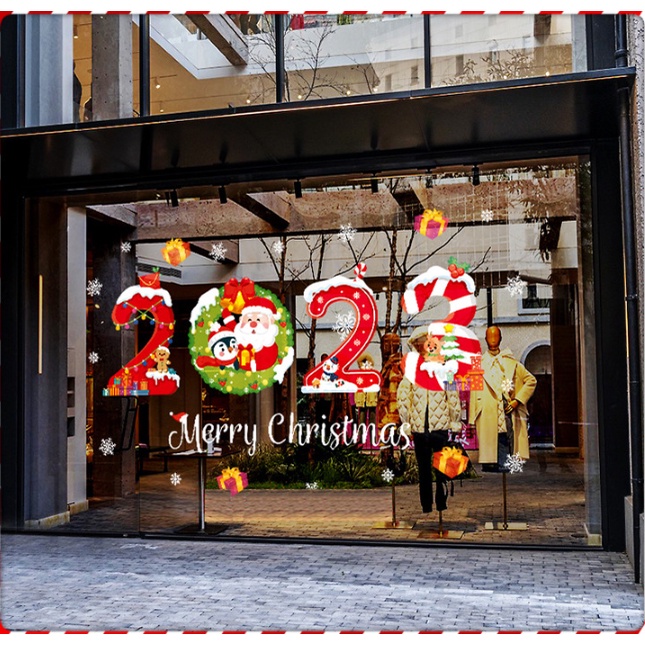 Decal trang trí Noel - 2023 cùng ông già Noel