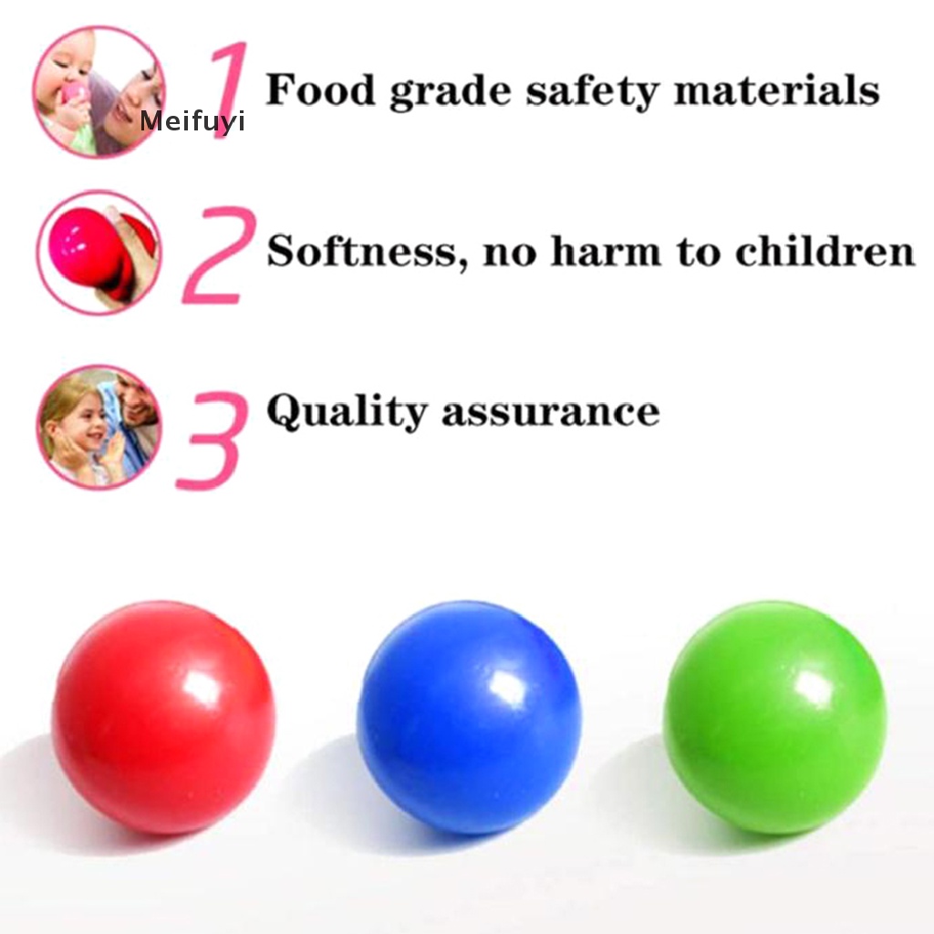 [Meifuyi] 4PCs Squeeze Toys Luminous Sticky Wall Balls Stress Reliever Toy Adult Kids VN439