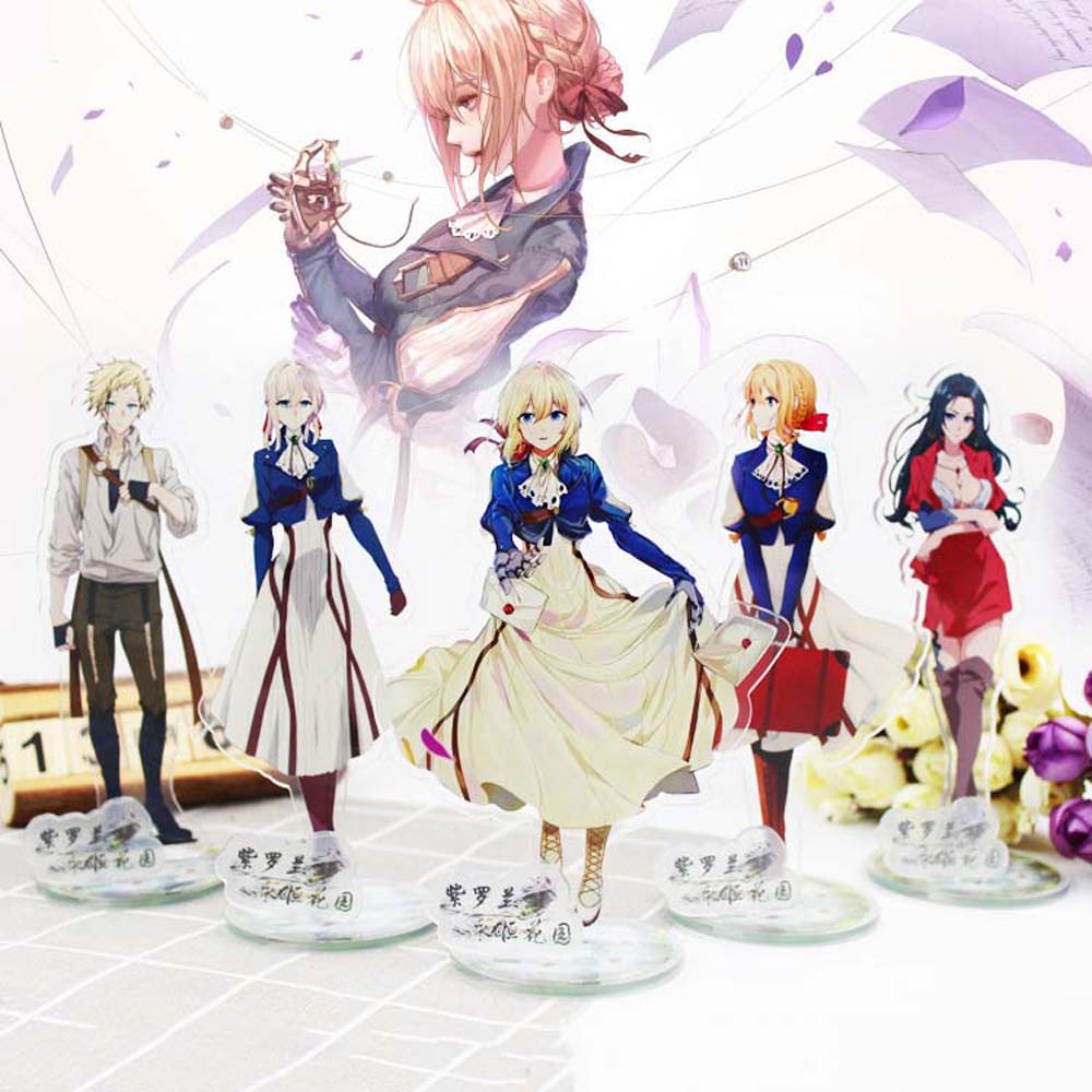 Lưng Set 2 Mô Hình Nhân Vật Hoạt Hình Violet Evergarden Trang Trí Bàn Làm Việc Thẻ