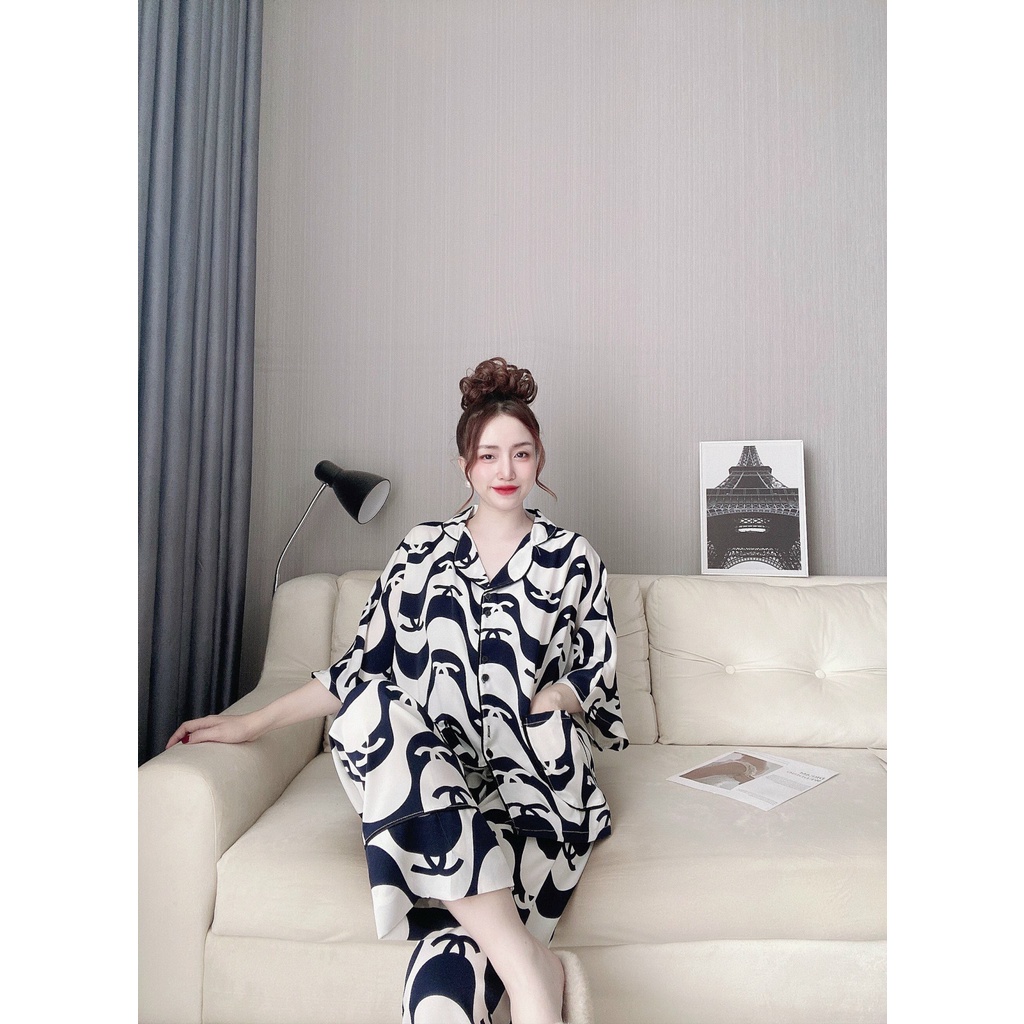 Đồ bộ nữ pijama mặc nhà quần dài, tay lửng cánh dơi chất liệu mango freesize giá rẻ | BigBuy360 - bigbuy360.vn