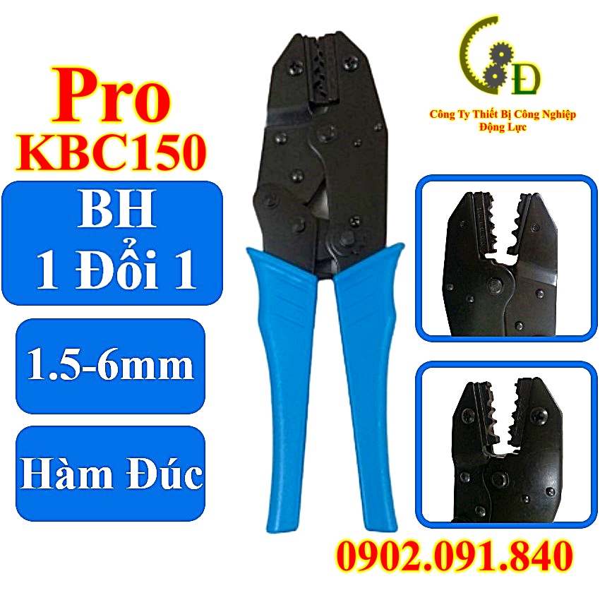 Kìm bấm cos Pro-KBC150 đa năng, kiềm bóp cốt, kềm ép đầu cosse dây điện từ 0.5mm2 đến 6mm2