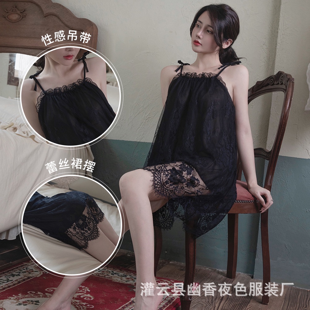 Váy Ngủ 2 Dây 2 Lớp Chất Voan tặng kèm Chip- Váy Ngủ Đẹp ( Video tự quay)