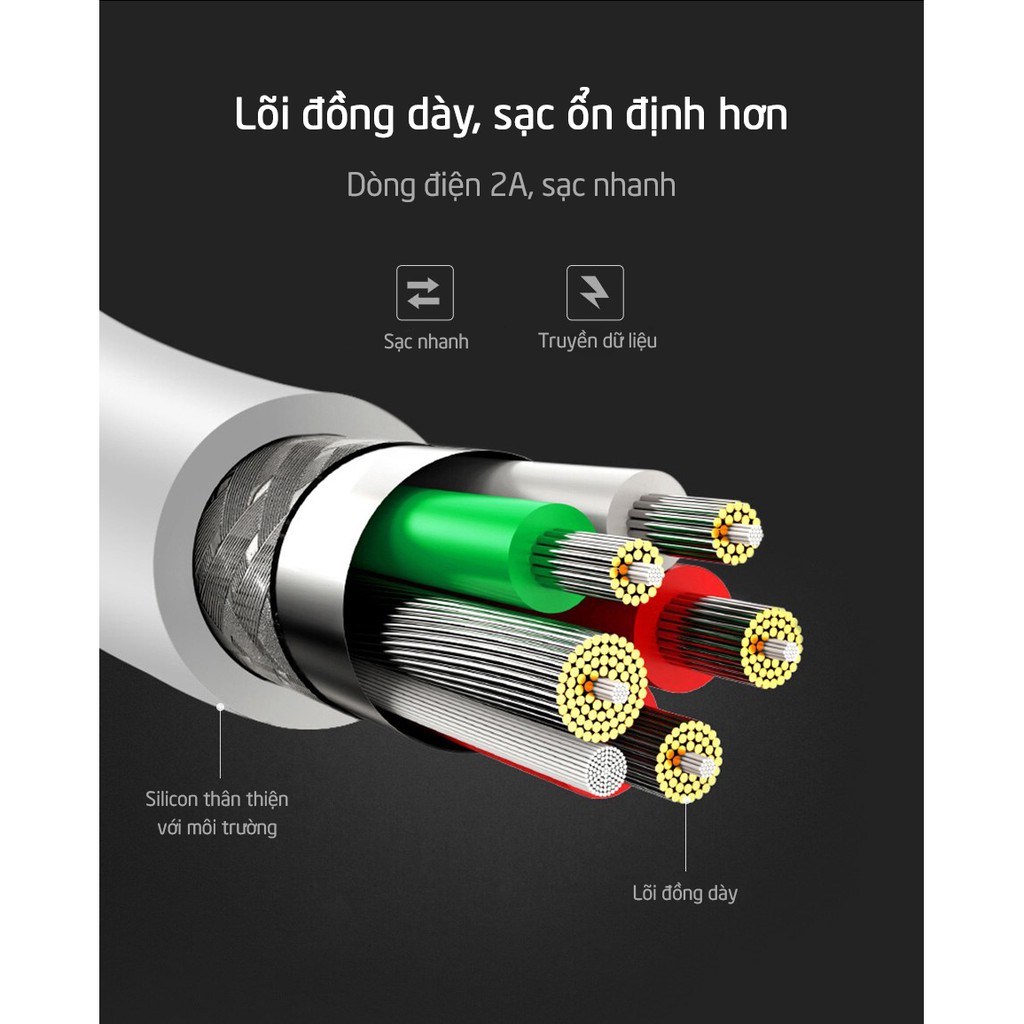 Dây Sạc Samsung, Oppo, Xiaomi, Realme Chính Hãng Viesmart Sạc Nhanh VCA-M02