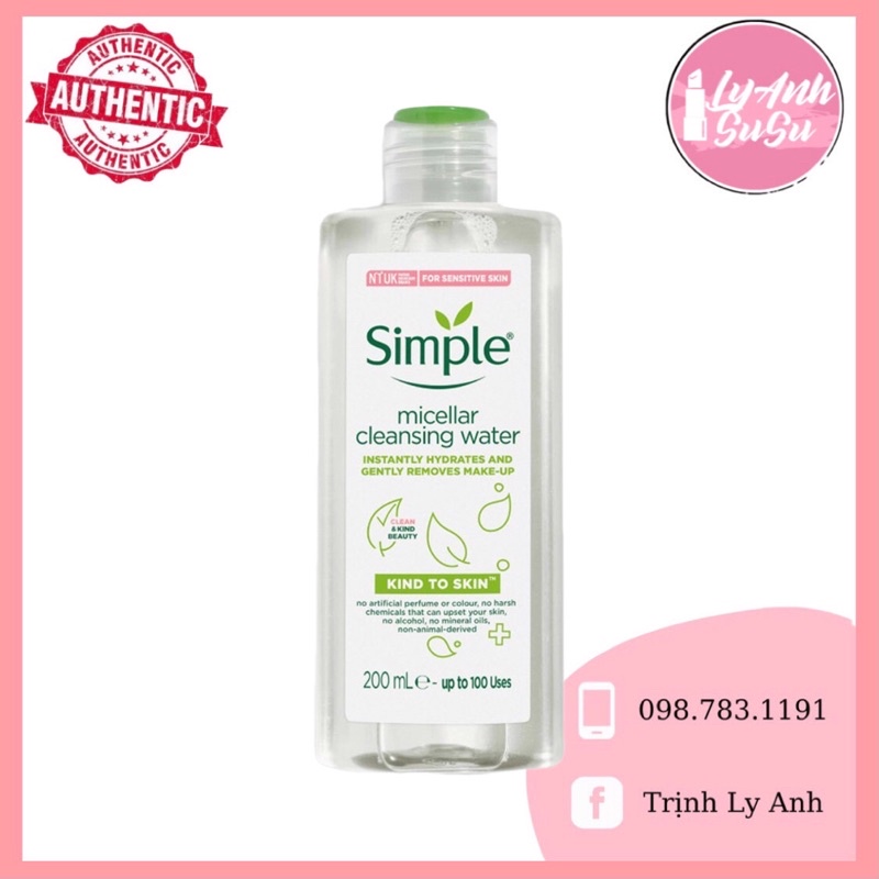 Tẩy trang Simple 200ml