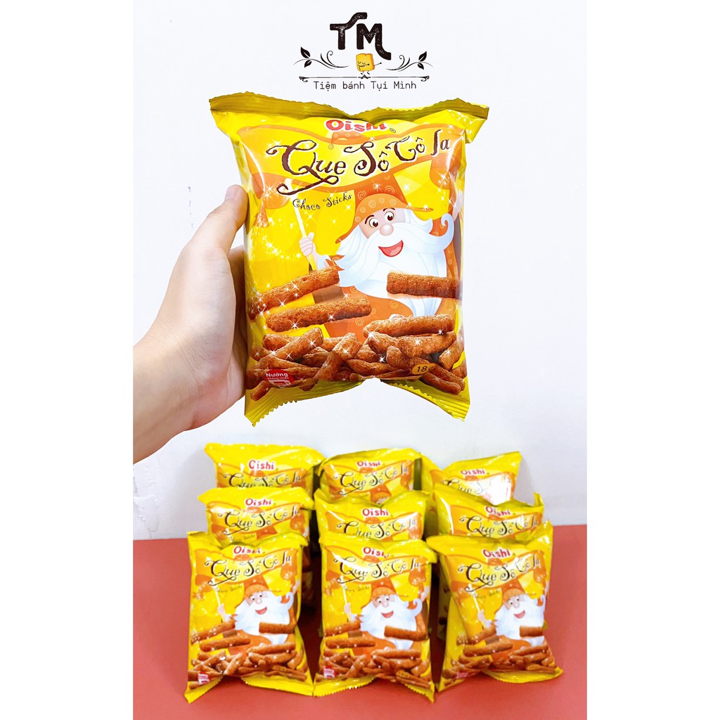 [Mã 44FMCGSALE1 giảm 0.1 đơn 250K] 10 gói Bánh Snack Que Socola Ông già tuổi thơ 18g