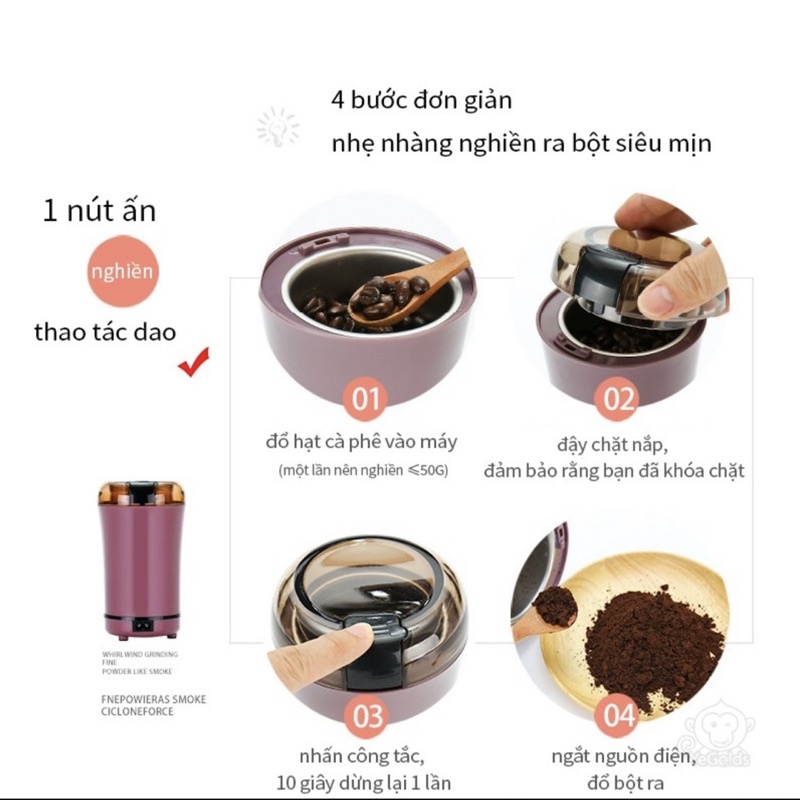 [CAO CẤP] Máy xay bột, cafe, saffron, đồ khô đa năng