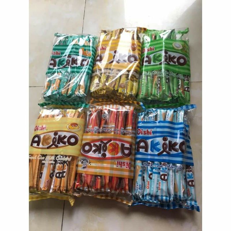 Snack Que Nhân sữa/cà phê Oishi Akiko gói 160g