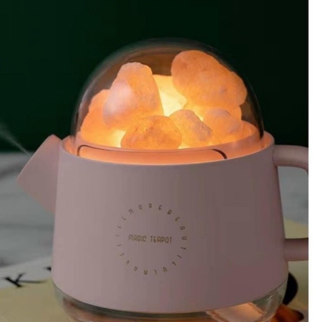 Đèn xông tinh dầu đá muối Himalaya ZONEHOUSE hình ấm nước, đá muối tự nhiên, đèn xông tinh dầu văn phòng- ZONESHOP