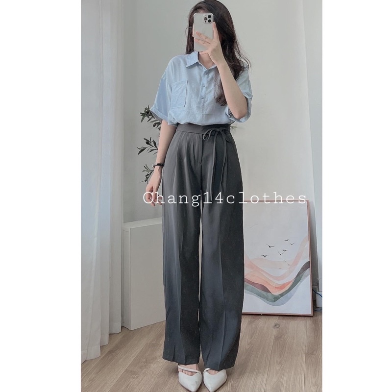 [HÀNG SẴN]QUẦN CULOTTES ỐNG RỘNG CỘT DÂY EO 295