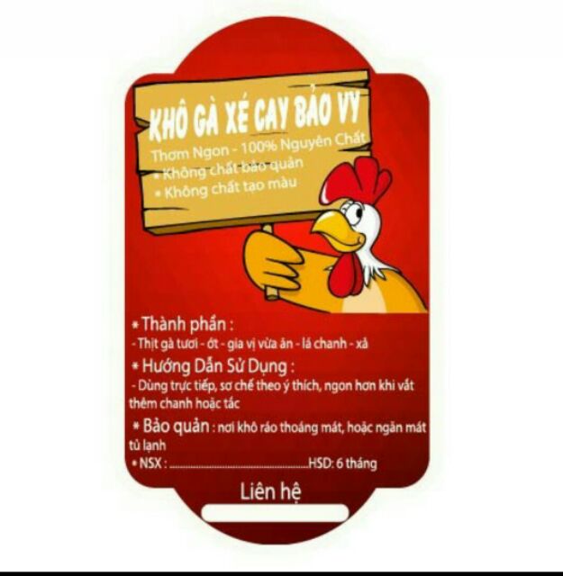 In tem decal khô gà