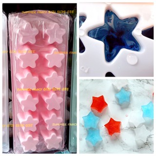 Khuôn rau câu 12 nhựa Ngôi Sao thạch trái cây trà sữa kem khay socola- Star shaped ice tray