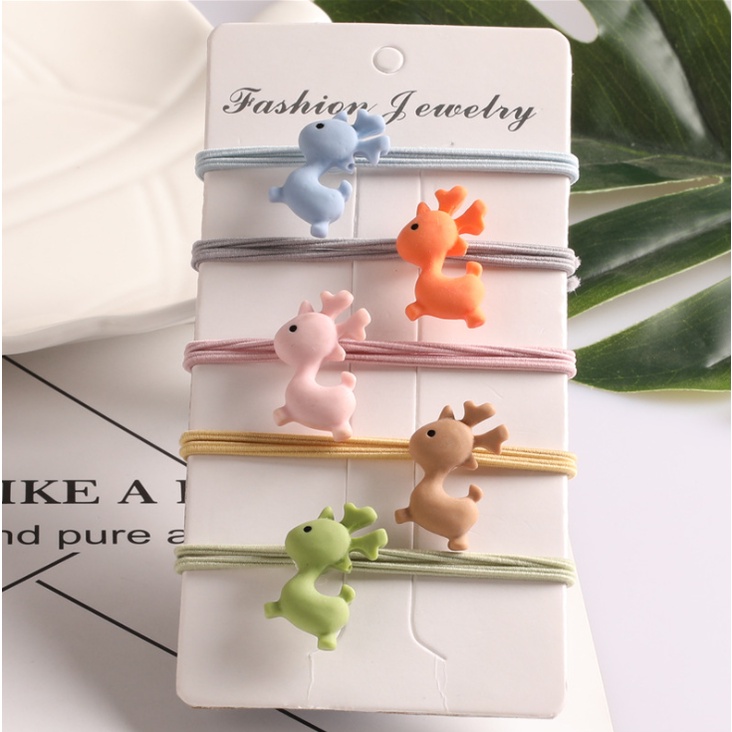 Dây thun cột tóc thoải mái gắn hình hoạt hình nhiều màu thời trang Hàn Quốc