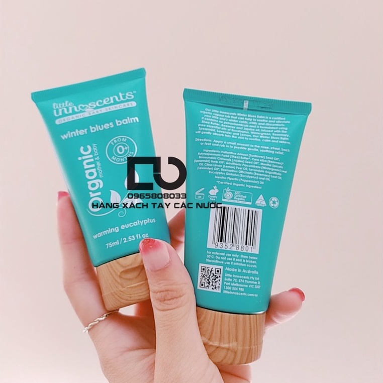 Dầu ấm ngực Organic Mother & baby hàng chính hãng Úc 75ml date 2023