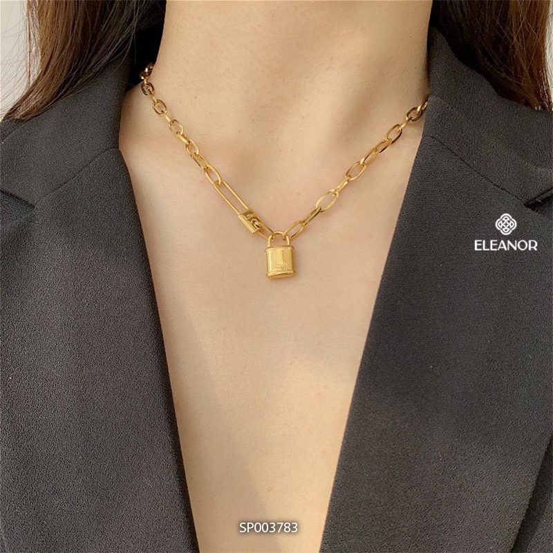 Dây chuyền nữ Eleanor Accessories mắt xích mặt khóa phụ kiện trang sức cá tính độc đáo