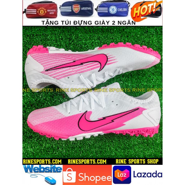 (HÀNG THAILAND) GIÀY BÓNG ĐÁ SÂN CỎ NHÂN TẠO Mercurial Vapor 13 Pro trắng hồng TF.CAM KẾT Y HÌNH-CAM KẾT HÀNG