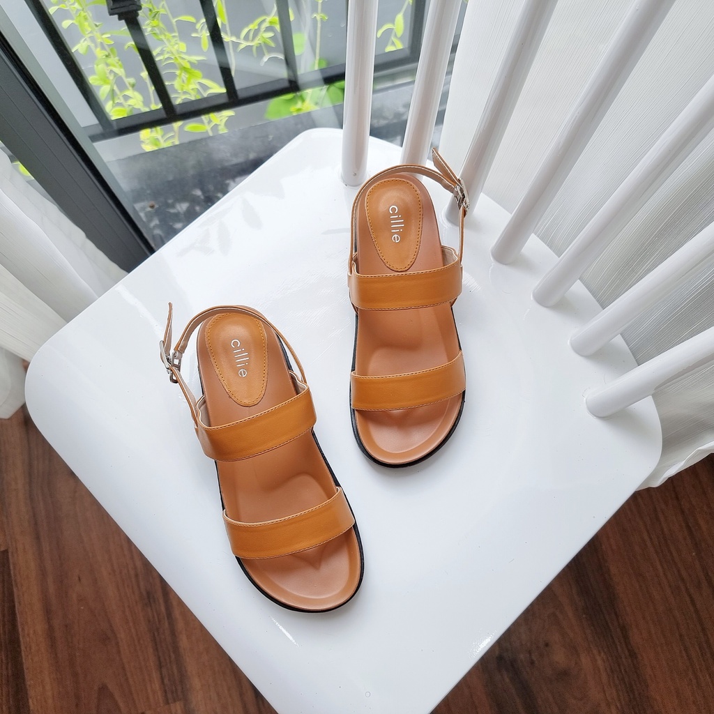 Giày sandal nữ quai ngang basic đế bánh mì cao 4cm mang công sở đi chơi dạo phố Cillie 1098