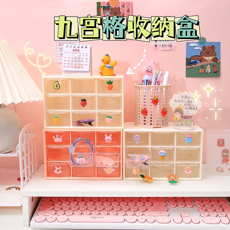 Kệ Đựng Đồ 9 Ngăn Mini - Tủ Đựng Đồ Đa Năng Để Bàn