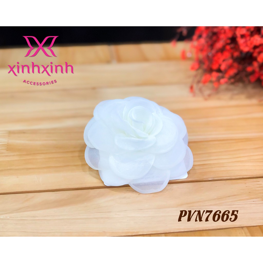 Hoa cài áo, trâm ghim cài váy nữ handmade chất lụa cao cấp Xinh Xinh Accessories