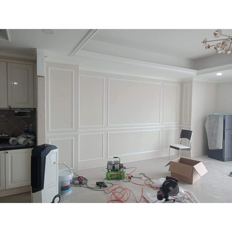 Phào Chỉ Trang Trí Tường Nhựa PS Bản 1,6cm Hoa Văn Nhũ Vàng